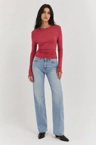 STRIPE RIBBED LONG SLEEVE T-SHIRT FOR WOMEN