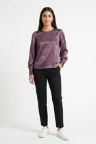 SATIN PUFF SLEEVES BLOUSE FOR WOMEN