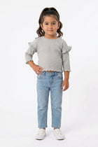 STRIPED RUFFLE T-SHIRT FOR BABY GIRLS