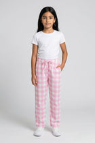 CHECKERED PULL-ON PANTS FOR GIRLS