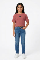 RIBBED EMBROIDERED T-SHIRT FOR GIRLS