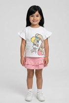 GRAPHIC RUFFLE SLEEVE T-SHIRT FOR BABY GIRLS