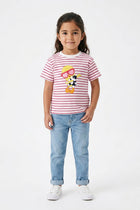 STRIPED CHARACTER GRAPHIC T-SHIRT FOR BABY GIRLS
