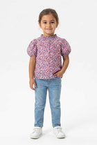 PRINTED PUFF SLEEVE TOP FOR BABY GIRLS