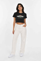 Women’s black graphic crop T-shirt with Central Perk and Friends print