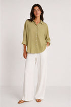 BUTTON DOWN SHIRT WITH POCKET FOR WOMEN