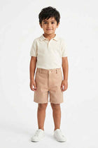 Stone baby boy shorts with button closure and belt loops