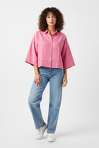 CROPPED BUTTON DOWN SHIRT FOR WOMEN