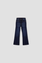 Dark Wash Flared Denim Jeans For Girl - Dark Blue - MEME