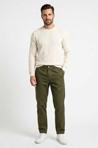 ELASTICATED REGULAR FIT PANTS FOR MEN MEME