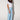 Floral Wide Leg Trouser For Girl - Blue Model Side Pose