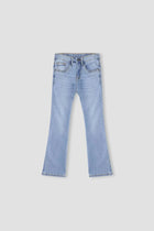Light Wash Flared Denim Jeans For Girl - Light Blue - MEME