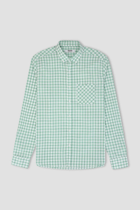 Men Checkered Button Down Shirt