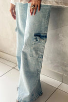 Cargo Trouser For Women - Light Blue - MEME