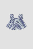 Printed Blouse For Baby Girl - Navy - MEME