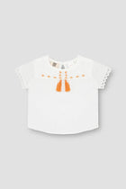 Printed Blouse For Baby Girl - White - MEME