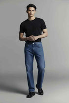 Straight Fit Jeans For Men - Mid Blue - MEME