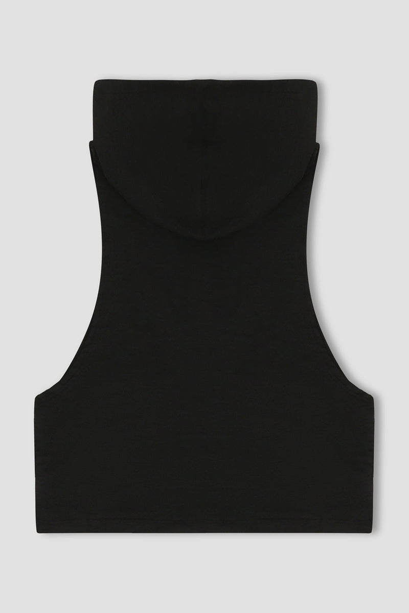Sleeveless MEME Hoodie Black
