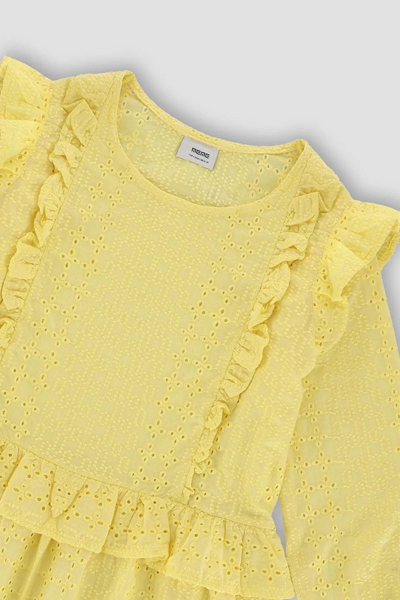 Shifley Ruffle Top Yellow MEME