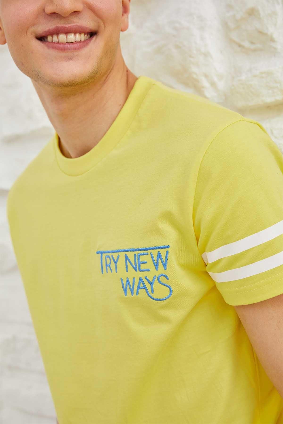 Printed T-Shirt For Men - Yellow - MEME