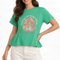 Printed T-Shirt For Women - Green - MEME