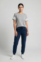 STRIPED SLEEVES T-SHIRT FOR WOMEN