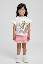 GRAPHIC RUFFLE SLEEVE T-SHIRT FOR BABY GIRLS