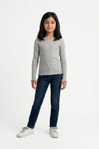 RIBBED FULL SLEEVES T-SHIRT FOR GIRLS