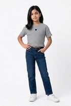 RIBBED EMBROIDERED T-SHIRT FOR GIRLS