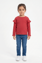STRIPED RUFFLE T-SHIRT FOR BABY GIRLS