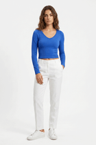 ACTIVEWEAR RIBBED LONG SLEEVES T-SHIRT FOR WOMEN