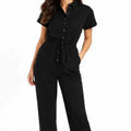 Solid Jumpsuit For Women - Black - MEME