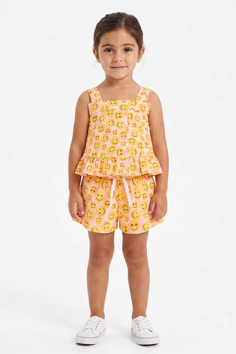 PRINTED EMOJI SET FOR BABY GIRLS