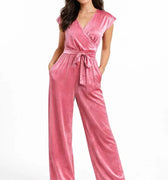 Velvet Jumpsuit For Women - Deep Blush - MEME