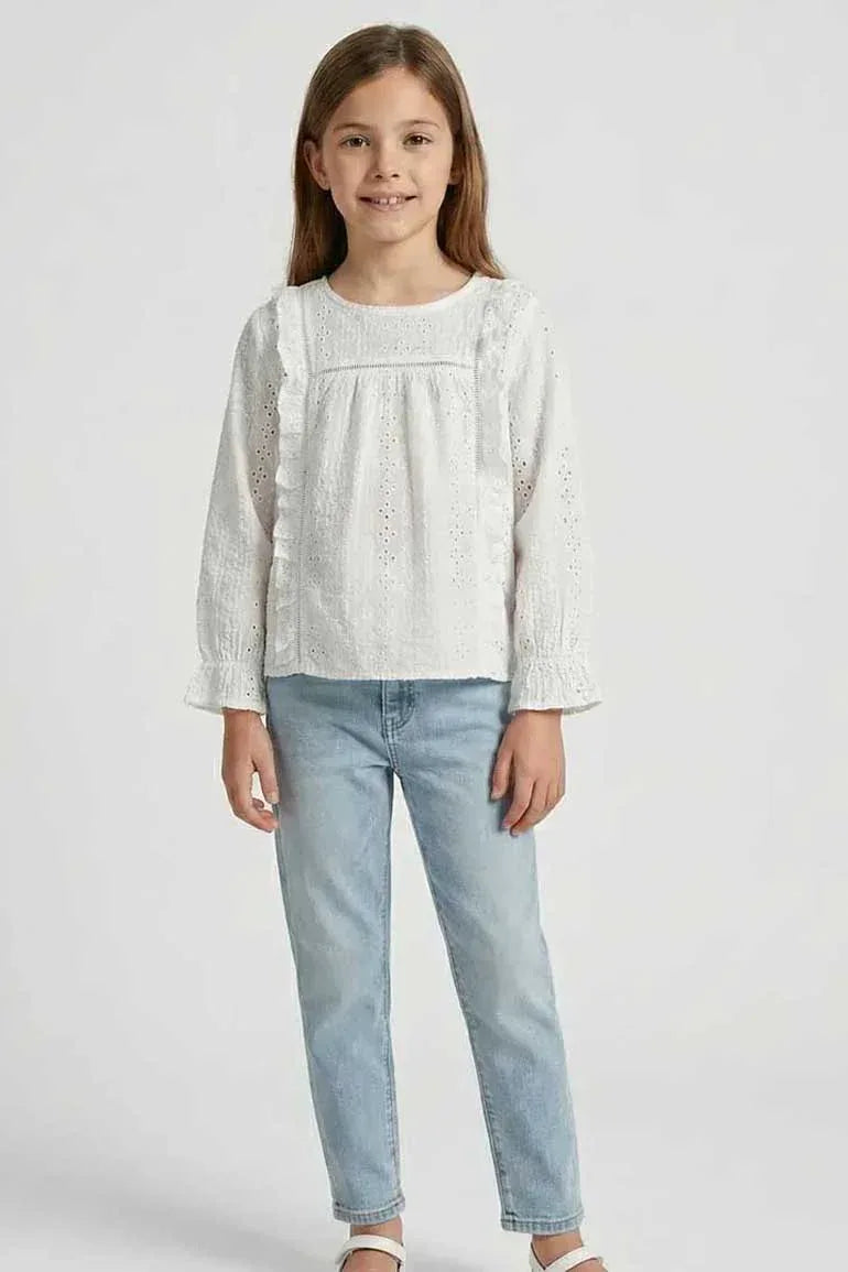 Blouse For Girl - White - MEME