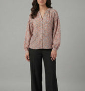 Floral Blouse Shirt For Women - Burning Sand - MEME