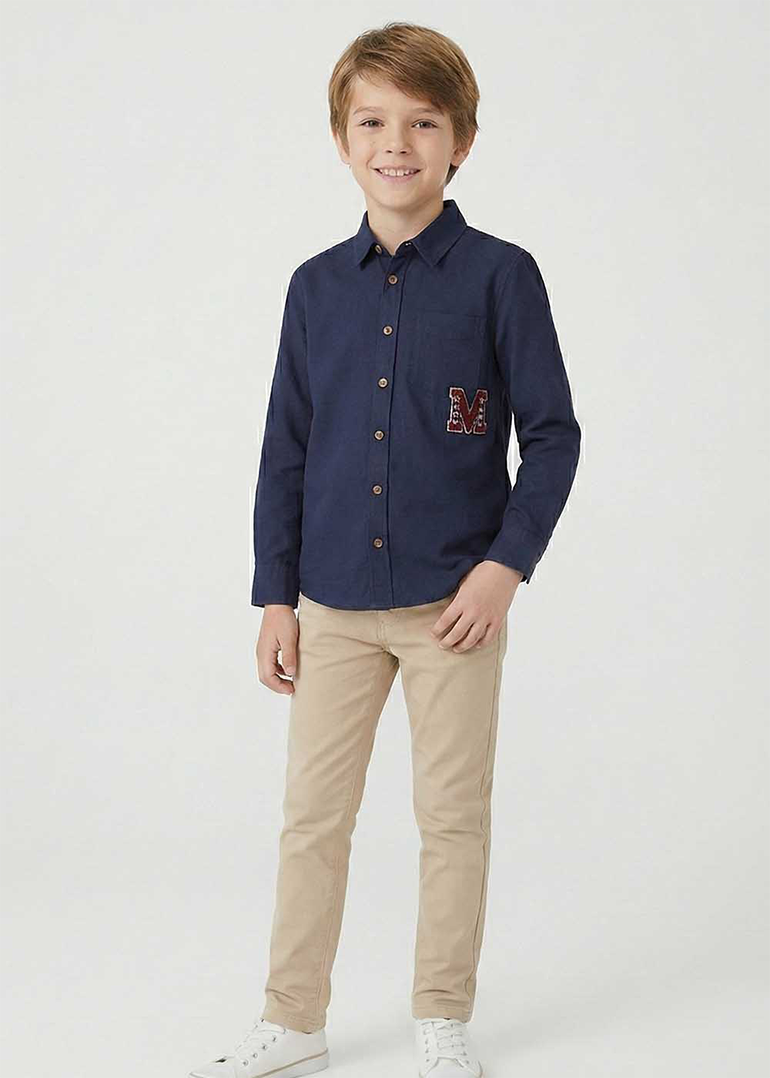 SOLID BUTTON DOWN SHIRT FOR BOYS