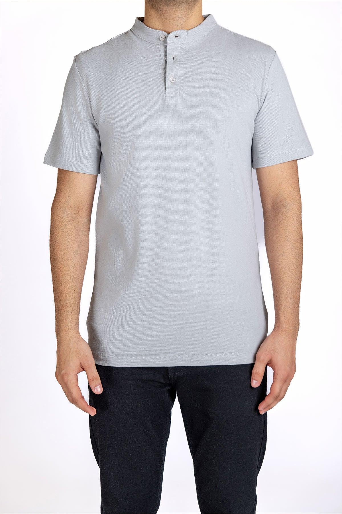 Henly Polo T-Shirt For Men - Light Grey