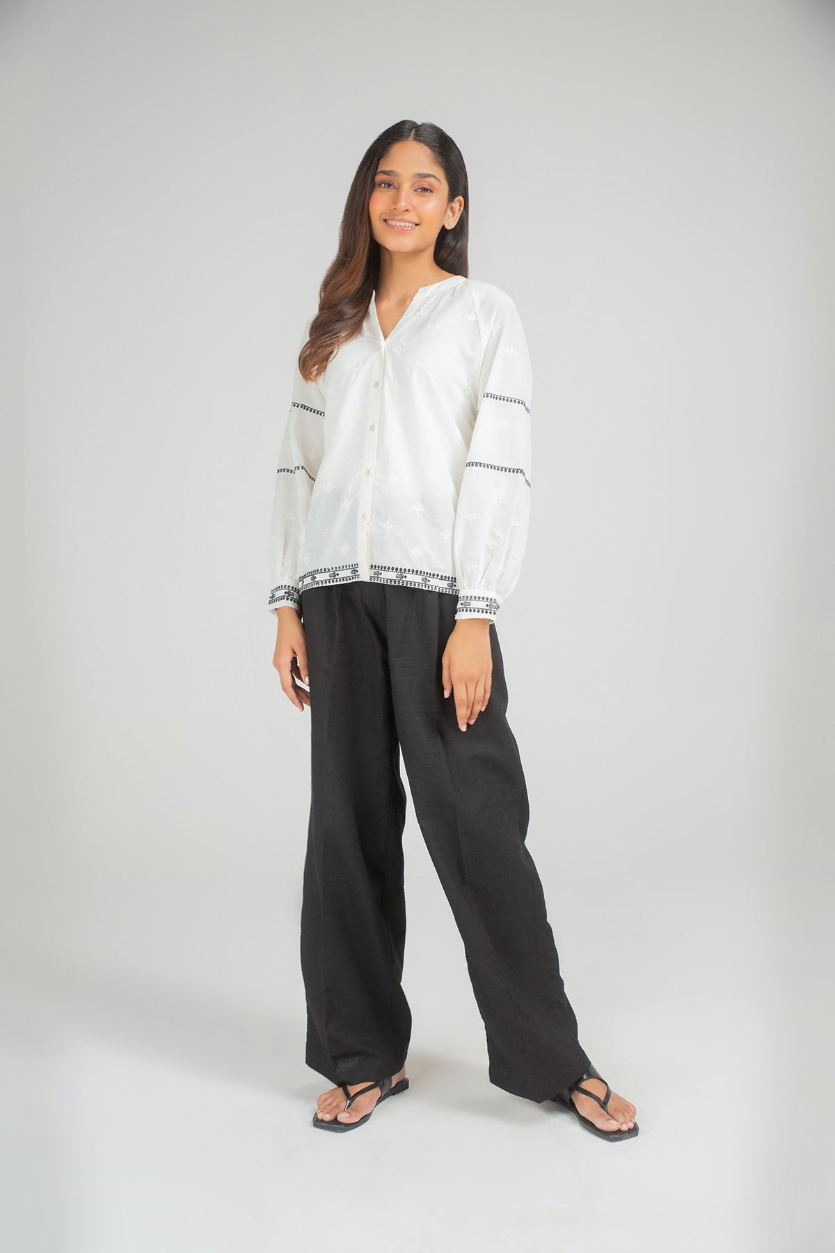 Solid Shirt For Women - White - New Arrival