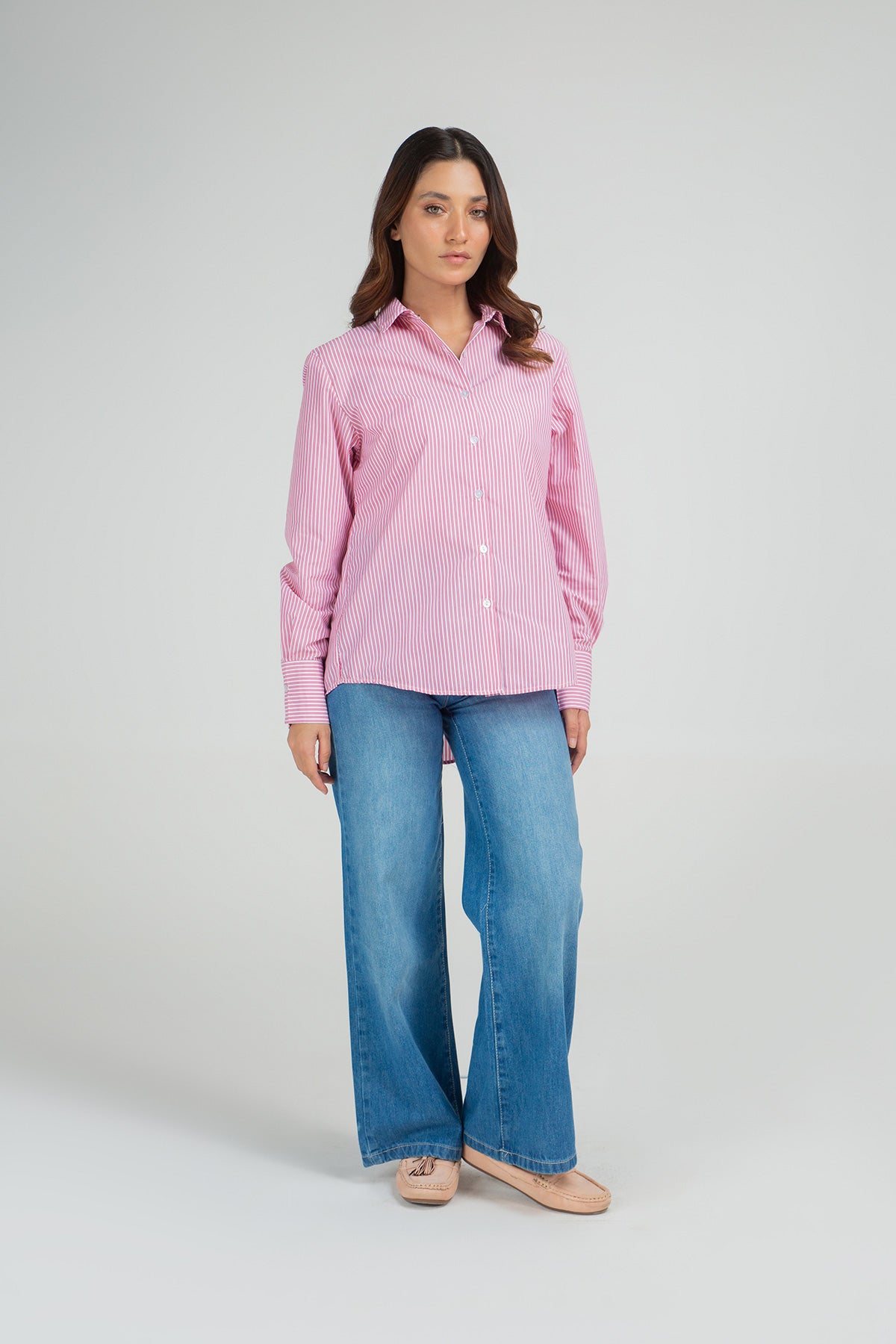 Striped Shirt For Women - Pink - New Arrival