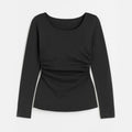 Solid Black Top For Women - Black - MEME