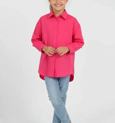 Solid Shirt For Girl - Hot Pink - MEME