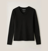 V Neck Tshirt For Women - Black - MEME