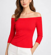 Solid T-Shirt For Women - Red - MEME
