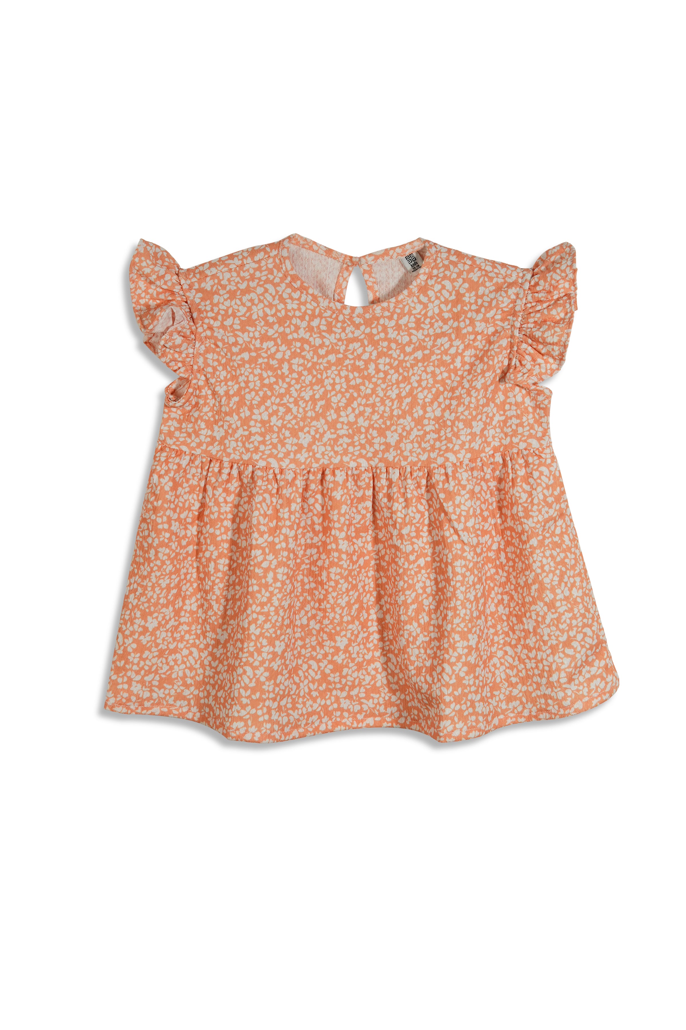 Printed Dress for Baby Girl - Pinkish Tan