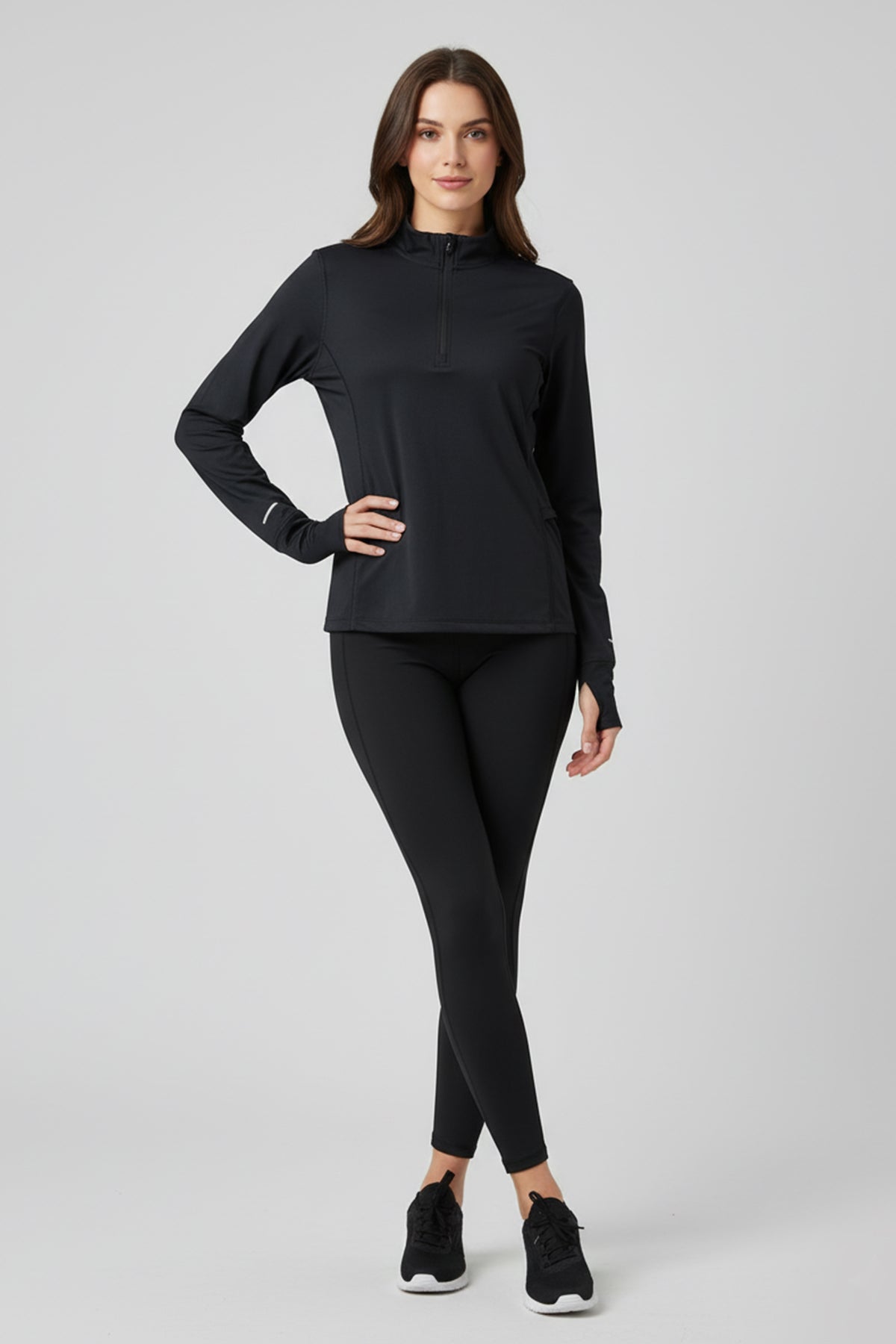 Half-Zip Activewear Top For Women – Anthracite