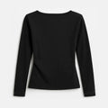 Solid Black Top For Women - Black - MEME