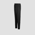 Men's black solid jogger pants, side view, elastic waist with drawstring