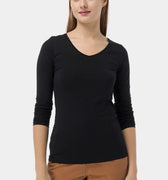 Solid Long Sleeve T-Shirt For Women - Black - MEME