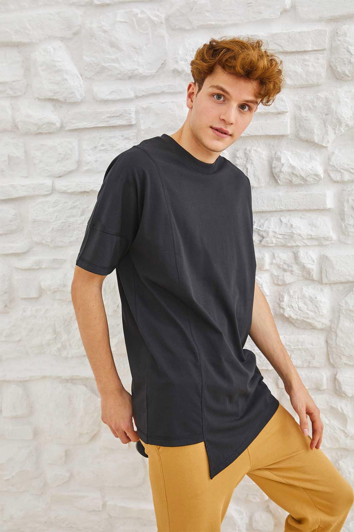 Crew Neck Basic T-Shirt For Men - Black